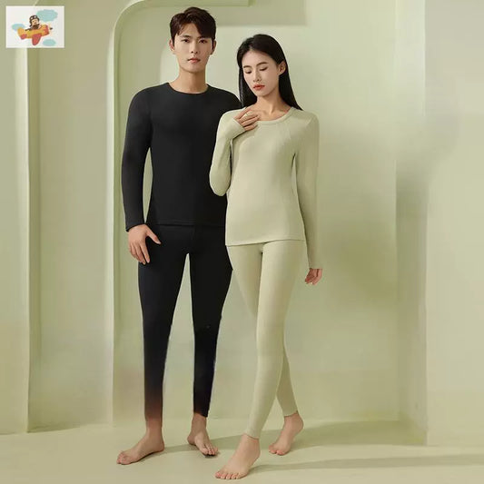 2023 New Arrival Dralon Mulberry Silk Cashmere Men's and Women's Fall and Winter Heattech Suit Lingerie Set Men Underwear