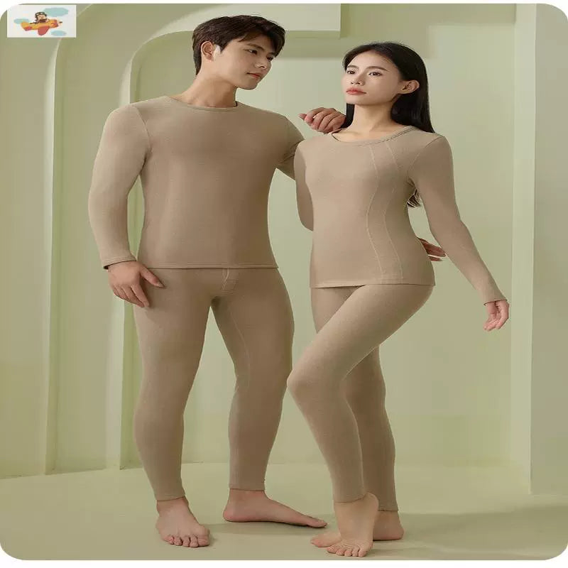 2023 New Arrival Dralon Mulberry Silk Cashmere Men's and Women's Fall and Winter Heattech Suit Lingerie Set Men Underwear